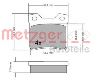 METZGER 1170310 - Bremsbelagsatz, Scheibenbremse
