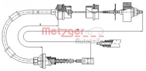 METZGER 1172.8 - Seilzug, Kupplungsbetätigung
