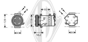 DIEDERICHS DCK1161 - Kompressor, Klimaanlage