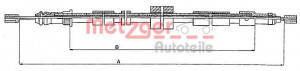 METZGER 10.6025 - Seilzug, Feststellbremse