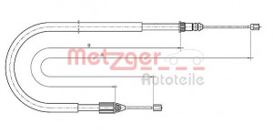 METZGER 10.6698 - Seilzug, Feststellbremse