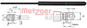 METZGER 2110213 - Gasfeder, Motorhaube