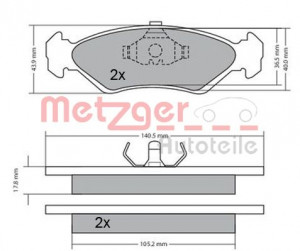 METZGER 1170181 - Bremsbelagsatz, Scheibenbremse