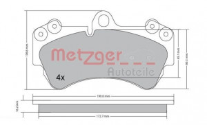 METZGER 1170242 - Bremsbelagsatz, Scheibenbremse