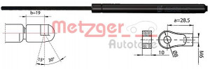 METZGER 2110404 - Gasfeder, Motorhaube