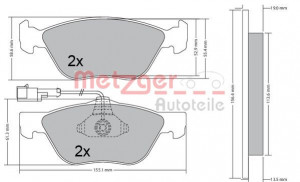 METZGER 1170321 - Bremsbelagsatz, Scheibenbremse