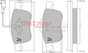 METZGER 1170636 - Bremsbelagsatz, Scheibenbremse