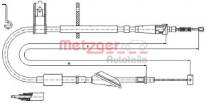 METZGER 17.5046 - Seilzug, Feststellbremse