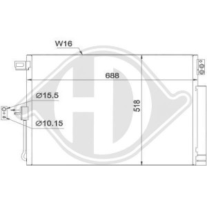 DIEDERICHS DCC1649 - Kondensator, Klimaanlage