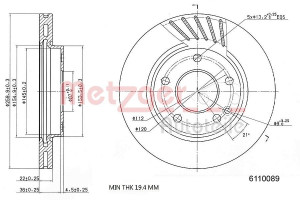 METZGER 6110089 - Bremsscheibe