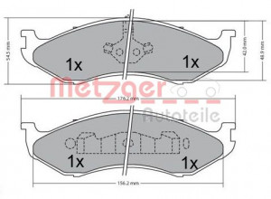 METZGER 1170452 - Bremsbelagsatz, Scheibenbremse