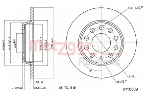 METZGER 6110389 - Bremsscheibe
