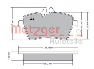 METZGER 1170053 - Bremsbelagsatz, Scheibenbremse