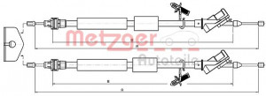 METZGER 10.5371 - Seilzug, Feststellbremse
