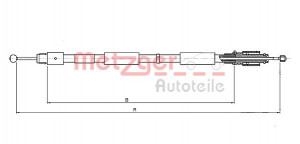 METZGER 10.7634 - Seilzug, Feststellbremse