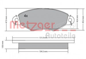 METZGER 1170199 - Bremsbelagsatz, Scheibenbremse