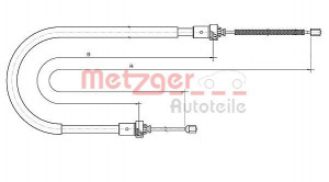 METZGER 10.6892 - Seilzug, Feststellbremse
