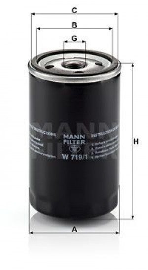 MANN-FILTER W719/1 - Ölfilter