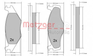 METZGER 1170103 - Bremsbelagsatz, Scheibenbremse