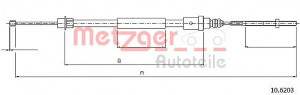 METZGER 10.6203 - Seilzug, Feststellbremse