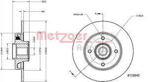METZGER 6110943 - Bremsscheibe