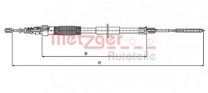 METZGER 10.7408 - Seilzug, Feststellbremse