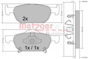 METZGER 1170594 - Bremsbelagsatz, Scheibenbremse