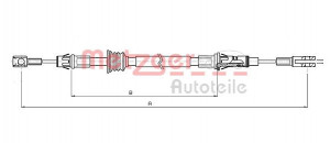 METZGER 10.6852 - Seilzug, Feststellbremse