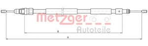 METZGER 10.4708 - Seilzug, Feststellbremse