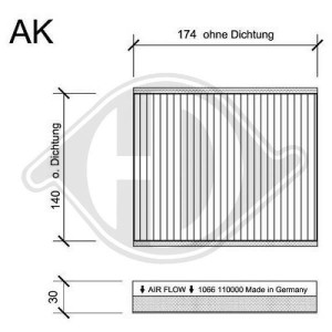 DIEDERICHS DCI1066S - Filter, Innenraumluft