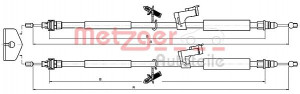 METZGER 10.5368 - Seilzug, Feststellbremse
