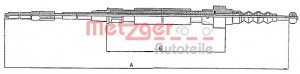 METZGER 10.7403 - Seilzug, Feststellbremse