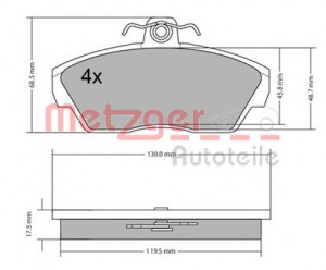 METZGER 1170646 - Bremsbelagsatz, Scheibenbremse