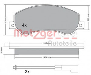 METZGER 1170290 - Bremsbelagsatz, Scheibenbremse