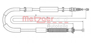 METZGER 12.0722 - Seilzug, Feststellbremse