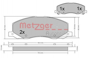 METZGER 1170468 - Bremsbelagsatz, Scheibenbremse